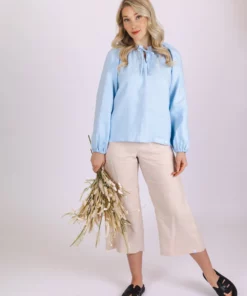 Nakoa Paloma Linen Blouse Sky Blue