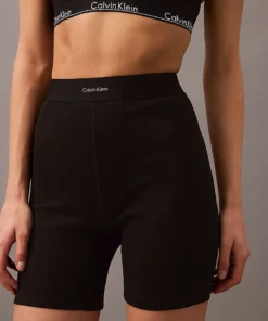 Calvin Klein Lounge Shorts - Cotton Stretch Rib Black