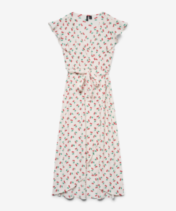 Vmpage Long Wrap Cherry Dress Snow White