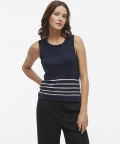 Vila Kippa Knit Top Navy Blazer
