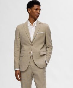 Selected Homme Slim Oasis Linen Blazer Sand