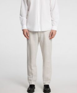 Selected Homme Straight Leroy Linen Pant Pure Cashmere