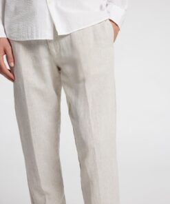 Selected Homme Straight Leroy Linen Pant Pure Cashmere