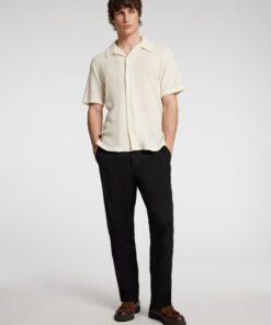 Selected Homme Reg Tape Ace Thais Summer Pant Black