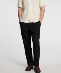 Selected Homme Reg Tape Ace Thais Summer Pant Black