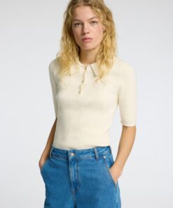 Selected Femme Helen Knit Collar Shirt Birch