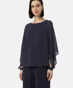 Comma, Chiffon Blouse Navy