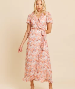 Dry Lake Takita Dress Coral Flower