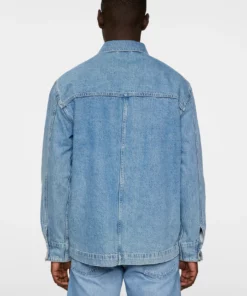 J.Lindeberg Hunt Washed Denim Overshirt Light Blue