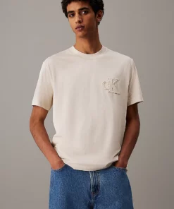 Calvin Klein Logo Appliqué T-shirt Oatmeal