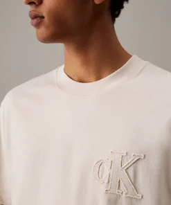 Calvin Klein Logo Appliqué T-shirt Oatmeal