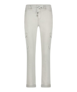 Red Button Cargo Jogger Pants Lightgrey