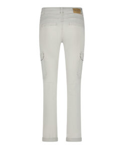 Red Button Cargo Jogger Pants Lightgrey