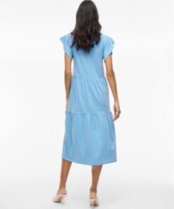 Vila Summer Midi Dress Blissful Blue