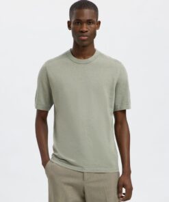 Selected Homme Berg Knit Tee Iceberg Green