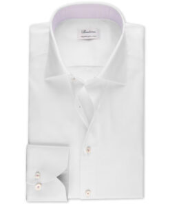 Stenströms Slimline White Contrast Twill Shirt