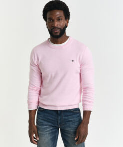 Gant Classic Cotton C-Neck Light Pink Melange
