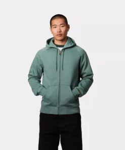 Carhartt WIP Hooded Chase Sweat Jacket Silver Pine / Gold