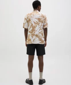 JJEjeff Tropical AOP Resort Shirt Coriander