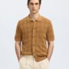 Selected Homme Arco Knit Structure Polo Shirt Chipmunk