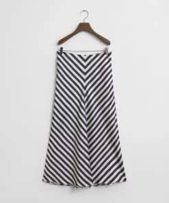 Gant Woman Chevron Striped Skirt Evening Blue