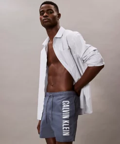 Calvin Klein Medium Drawstring Swim Shorts - Intense Power Grisaille