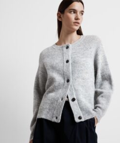 Selected Femme Lulu Short Cardigan Light Grey Melange