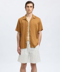 Slhregnoa Mix Resort Shirt Chipmunk