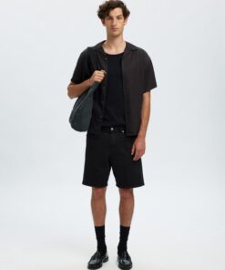 Slhreg Alex Black Denim Shorts