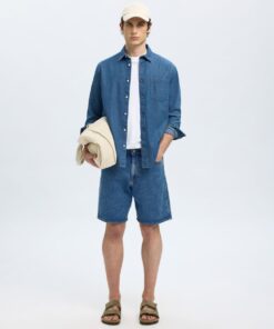 Slhreg Alex Mid Blue Denim Shorts
