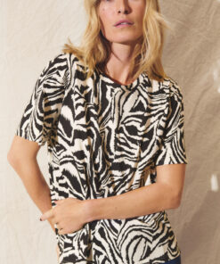 Part Two NahidPW T-shirt Black Animal Print