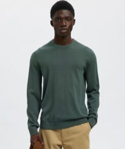 Slhtray Premium Merino Crew Neck Deep Forest
