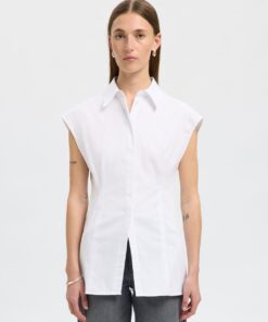 Slffina Slim SS Shirt Bright White
