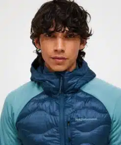 Peak Performance Helium Hybrid Down Hood Jacket Men Mountain lake/Deluded Vision