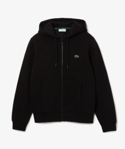 Lacoste Zip-Up Fleece Hoodie Noir