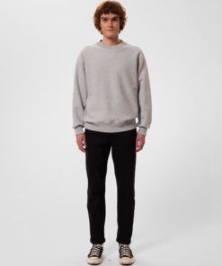 Nudie Jeans Hasse Sweater Crew Neck Greymelange