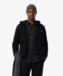 Lacoste Zip-Up Fleece Hoodie Noir