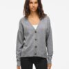 Viril V-Neck Cardigan Medium Grey Melange