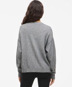 Viril V-Neck Cardigan Medium Grey Melange