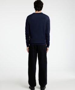Slhtray Premium Merino Crew Neck Navy Blazer