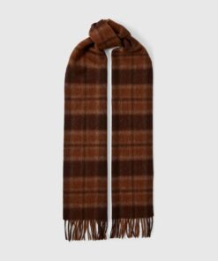 Slhtope Wool Check Scarf Soft Silt