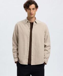 Slhregnoah Brushed Shirt Egret