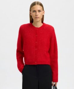 Slfsia Ras Cropped Cardigan Equestrian Red