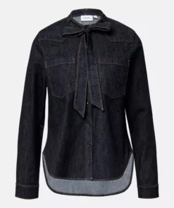 Comma, Denim Tie Blouse Blue