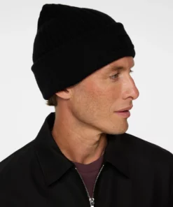 J.lindeebrg Jive Wool Beanie Black