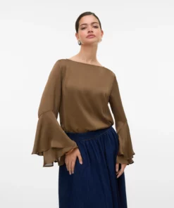 Vmliva Wide Sleeve Top Brown