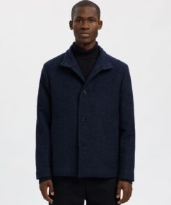Slhrainar Wool Blend Jacket Sky Captain