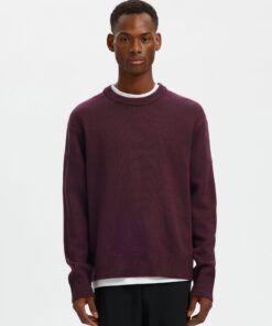 Slharne Relaxed Wool Crew Neck Knit Winetasting