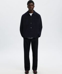 Slhregtate Cord Overshirt Sky Captain