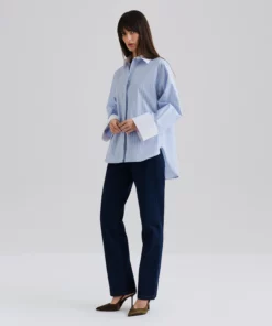 Malina Classic Shirt Light Blue Stripe
